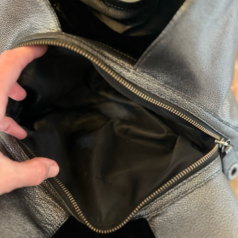 Coach Edie 31 metallic gunmetal Leather Tote Bag - Picture 10 of 15